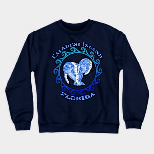 Caladesi Island Florida Vacation Tribal Manatees Crewneck Sweatshirt